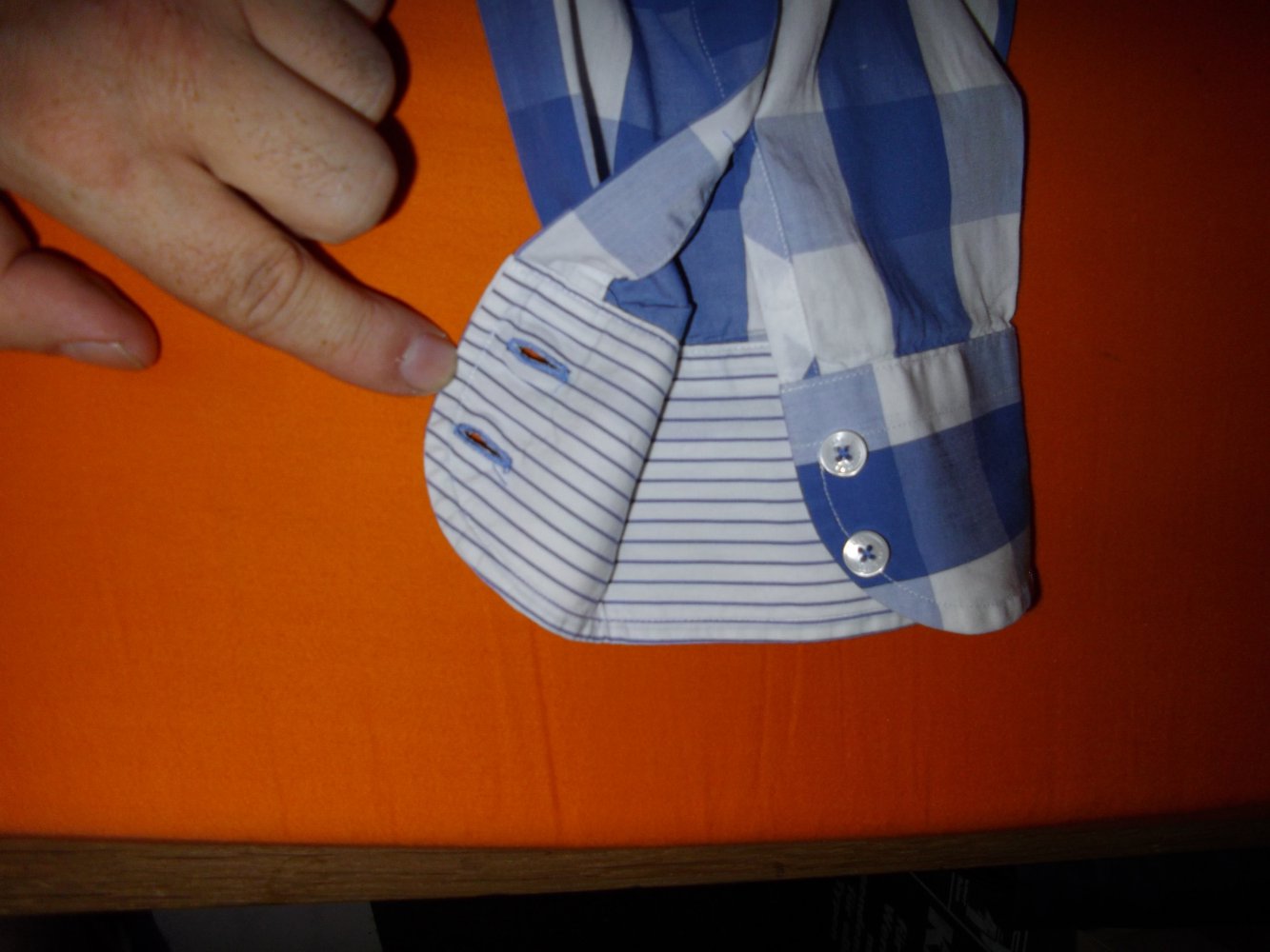 ZARA men Großkaro Hemd blau weiß 2 Brusttaschen in Gr.XXL 45-46cm Kragenweite