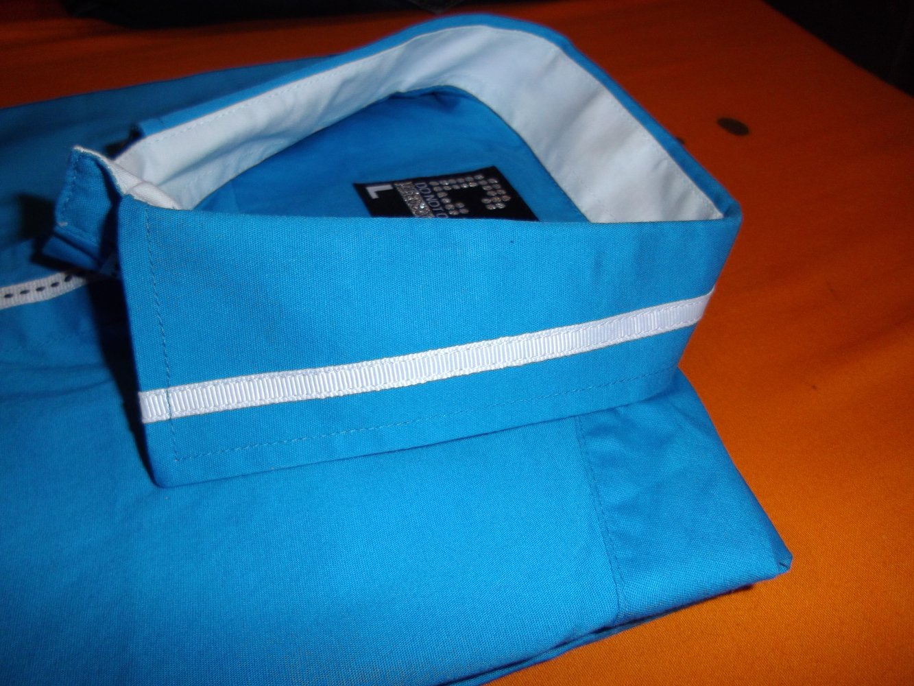 Obey Dresscode Party Hochzeit Hemd türkis mit weißr Kontrastborte in Gr.L