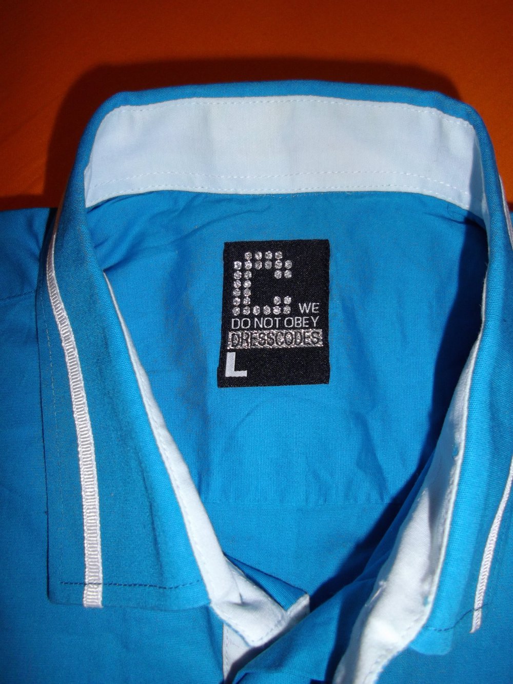 Obey Dresscode Party Hochzeit Hemd türkis mit weißr Kontrastborte in Gr.L