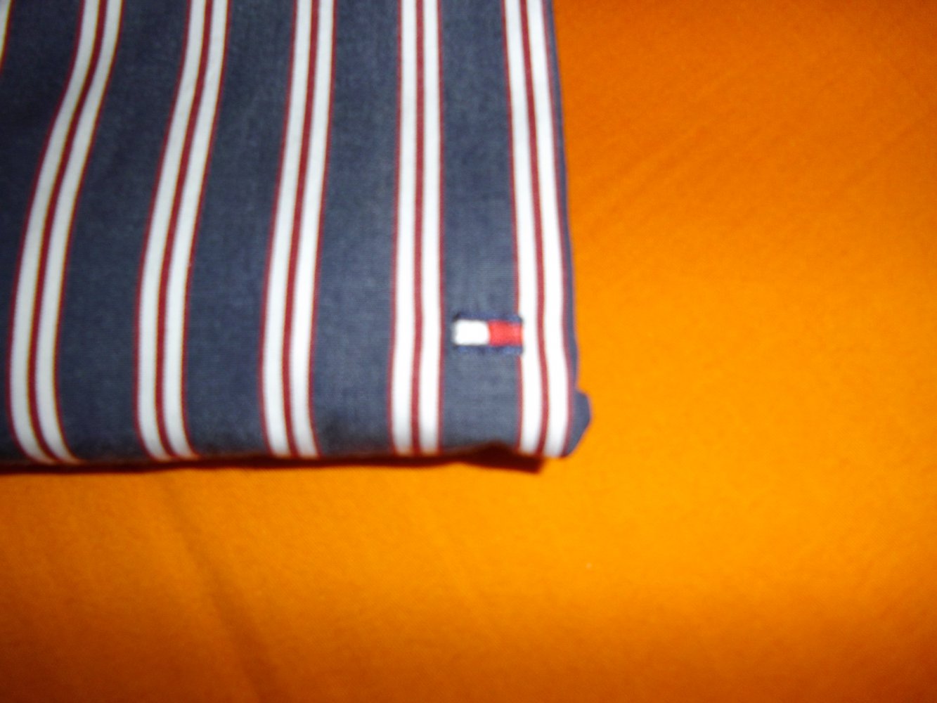 Tommy Hilfiger 80´s Two Ply Cotton Hemd rot blau marine weiß Blockstreifen in Gr.L