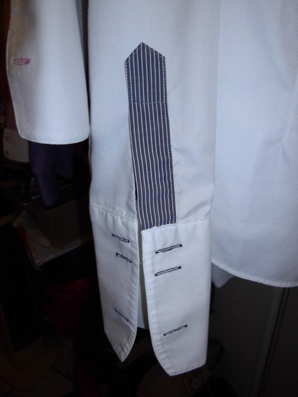 Thomas & Benno femme Doppelkragen Sport Bluse weiß hellblau marine Gr.38