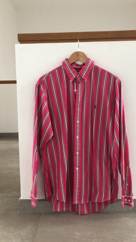 POLO by Ralph Lauren Streifen Hemd weiß gelb pink rosa blau gestreift blue Pony in Gr.L 42cm Kragenweite