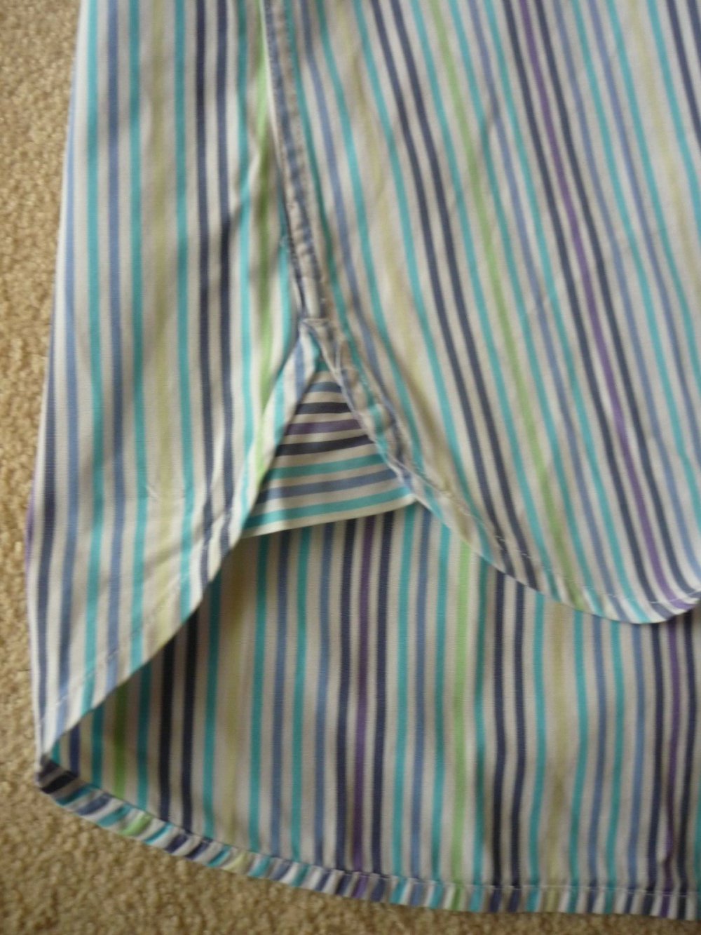 Tommy Hilfiger Hemd grün blau schwarz lila weiß gestreift in Gr.M