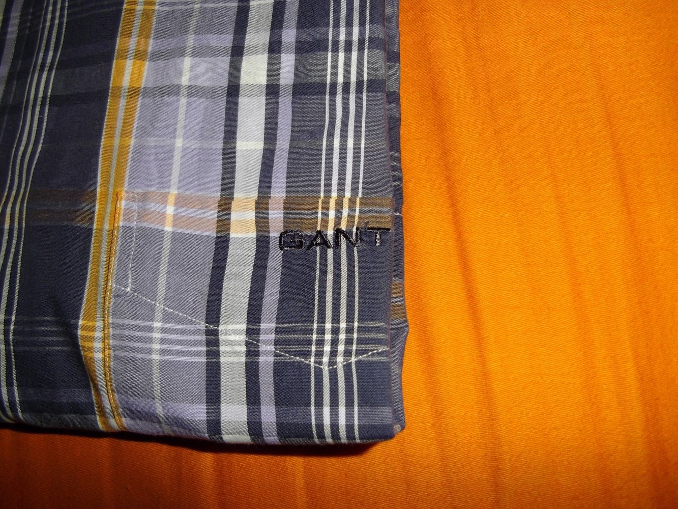 GANT Hemd Georgica Popline lila gelb marine weiß kariert Gr.M