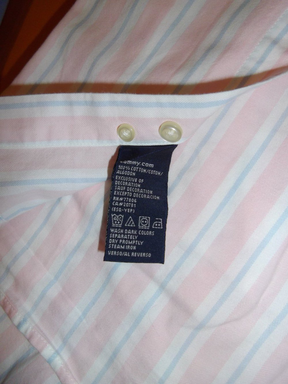 Tommy Hilfiger College Hemd rosa blau weiß gestreift in Gr.XL