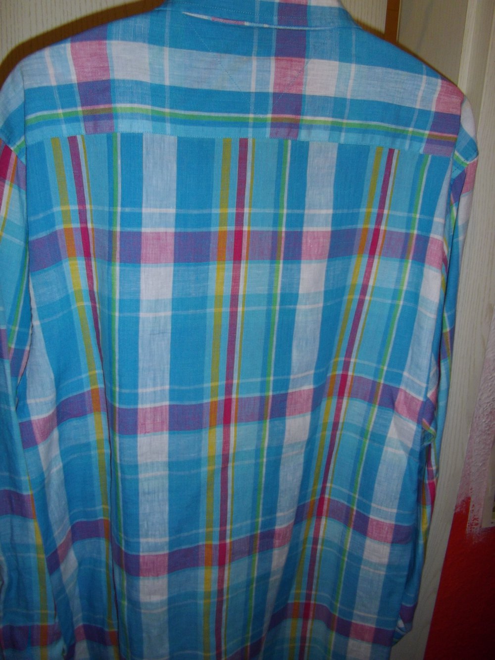 Tommy Hilfiger Premium Leinen Hemd Buntes Großkaro kariert in Gr.XL