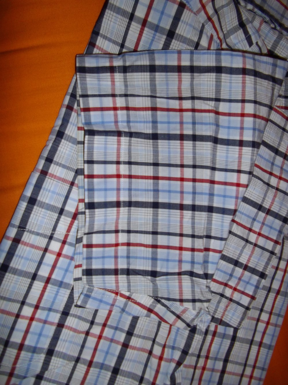 Tommy Hilfiger 100´s Two Ply Hemd rot blau weiß kariert in Gr.L