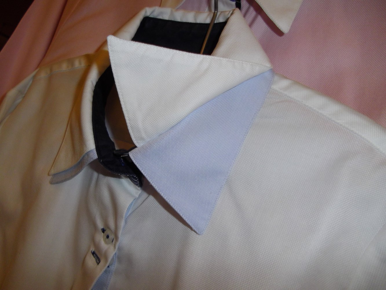 Thomas & Benno femme Doppelkragen Sport Bluse weiß hellblau marine Gr.38