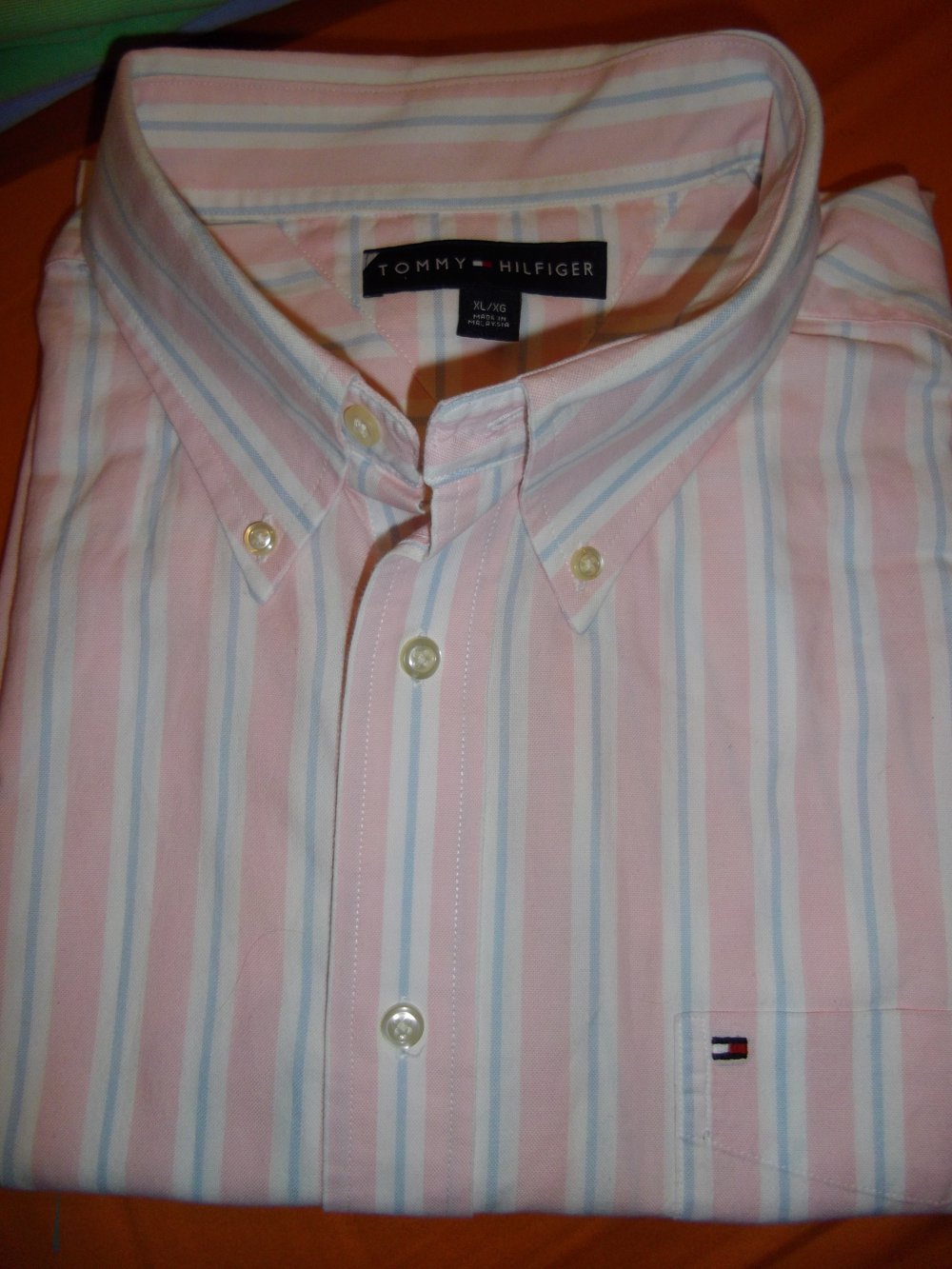 Tommy Hilfiger College Hemd rosa blau weiß gestreift in Gr.XL