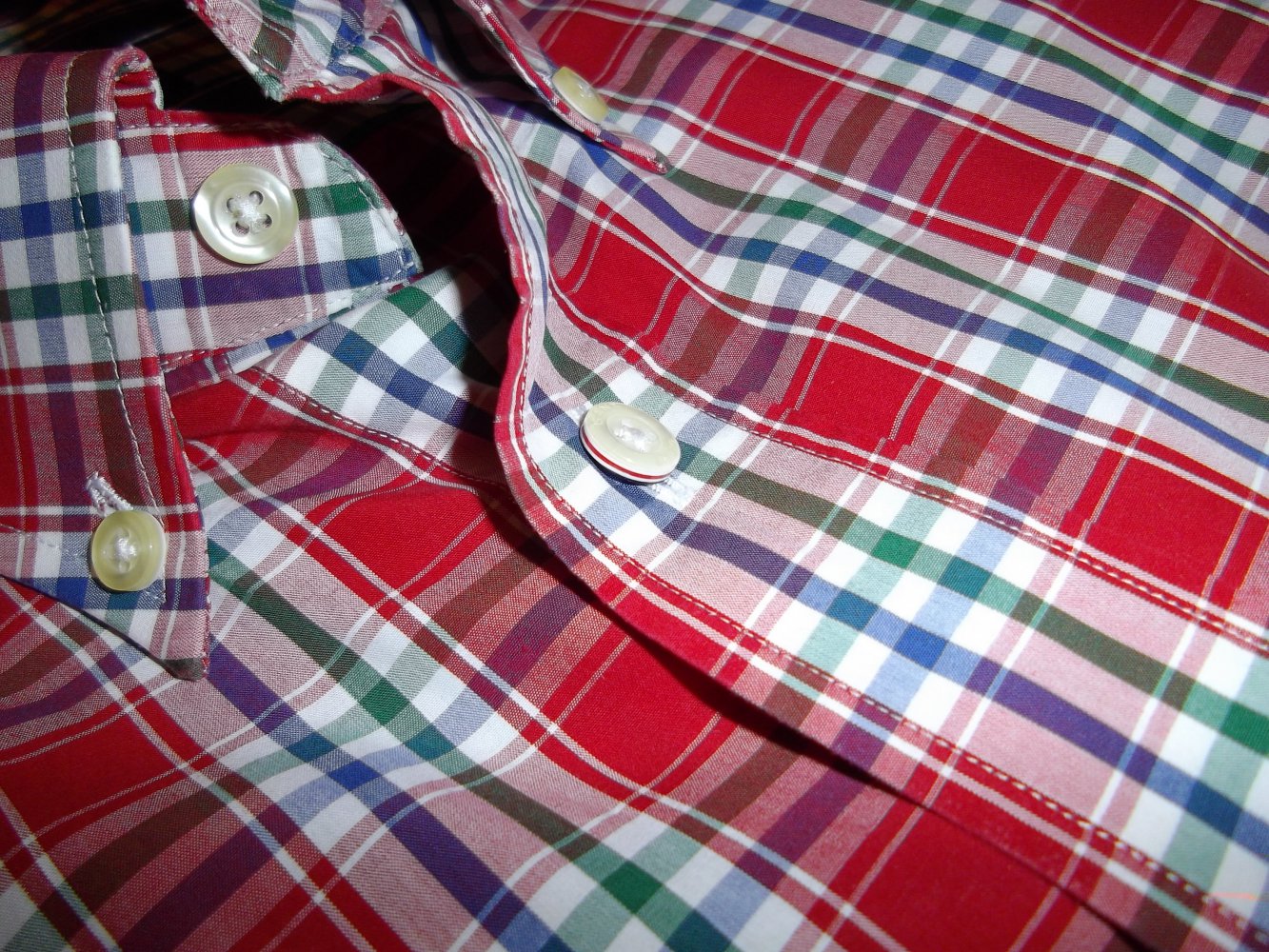 GANT Sailor Popline Hemd rot marine grün weiß Gant Logo auf der Linken Brust in Gr.M