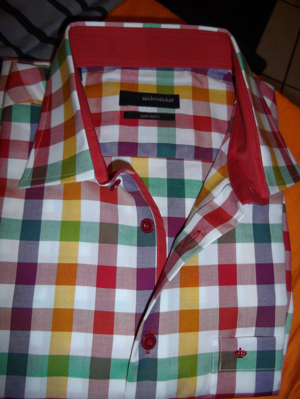 Seidensticker Splendesto buntes Karo Hemd Gr.L  42cm Kragenweite NEU