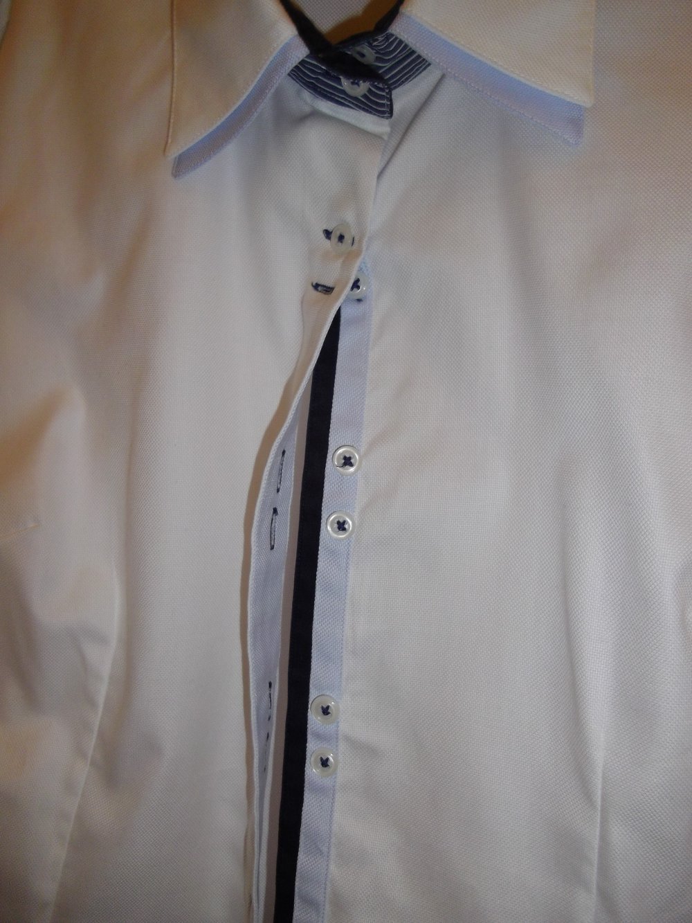 Thomas & Benno femme Doppelkragen Sport Bluse weiß hellblau marine Gr.38