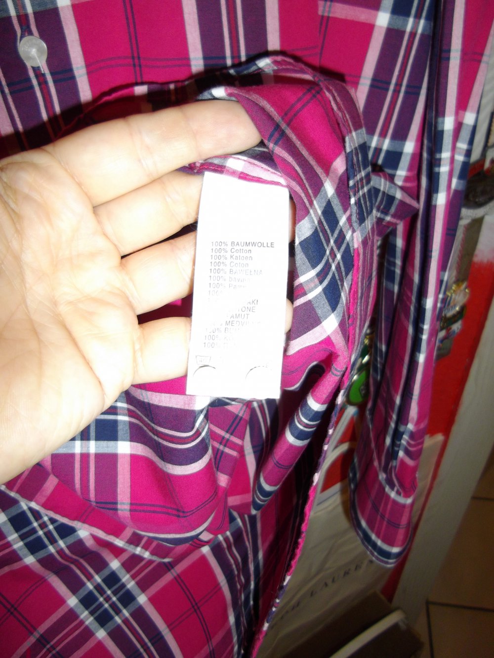 Milano Italy Hemd pink weiß blau Karo in Gr.3XL XXXL