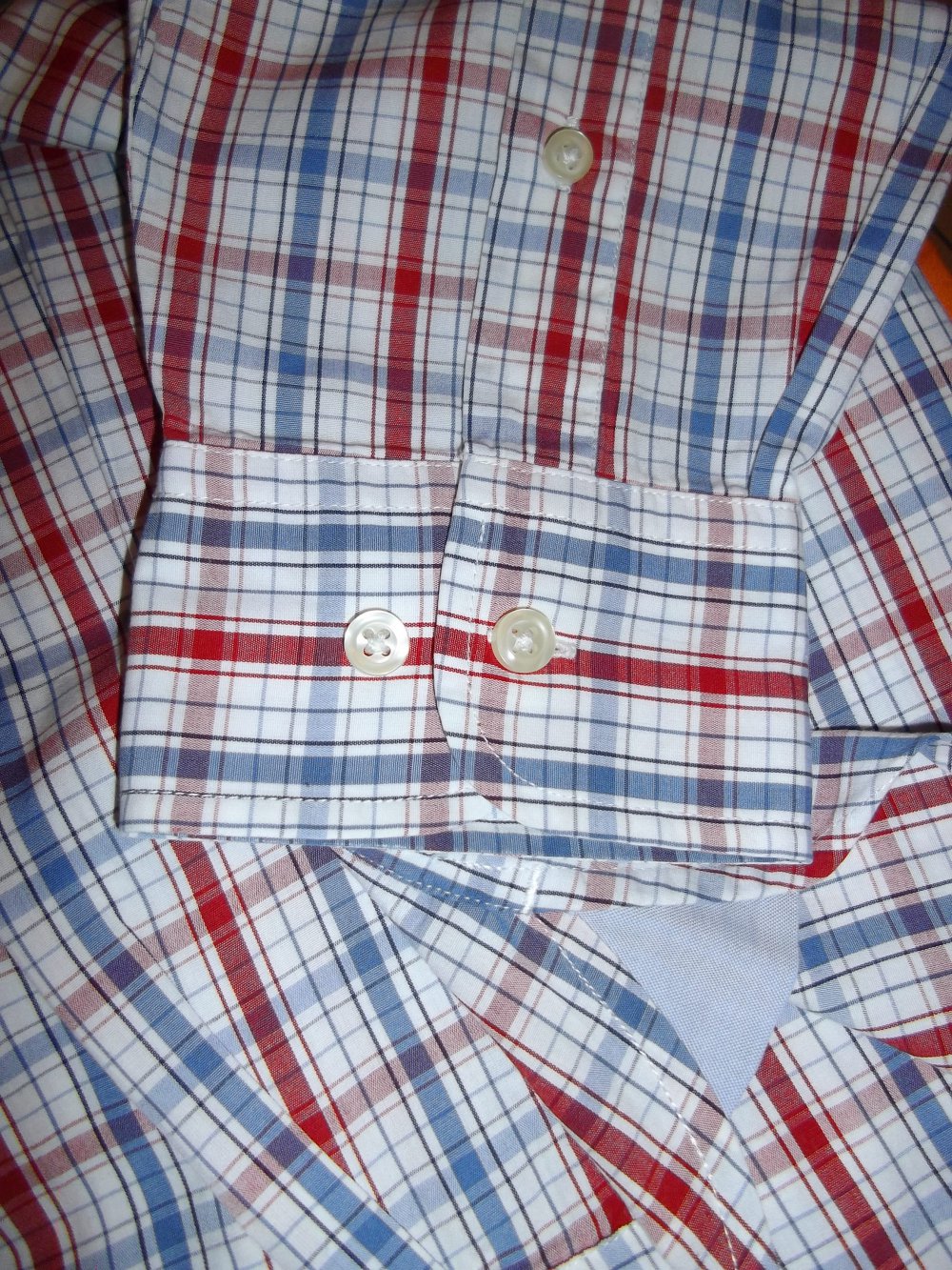 Tommy Hilfiger 100´s Two Ply Hemd rot blau weiß kariert in Gr.L