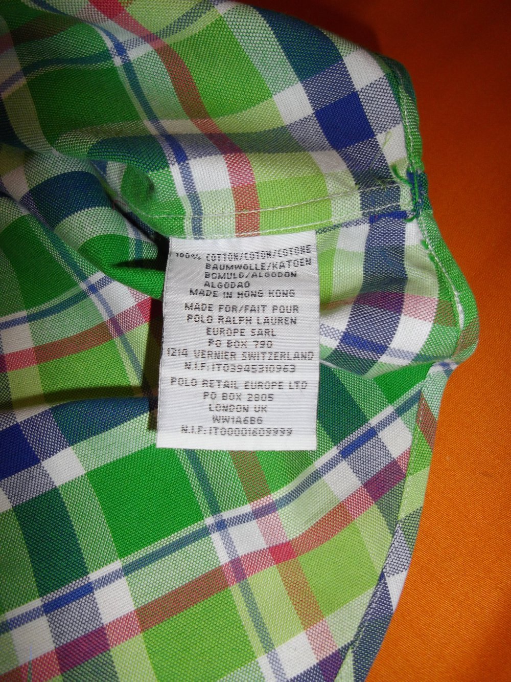 POLO by Ralph Lauren Groß Karo Hemd weiß blau rot Grün marineblau Pony in Gr.L