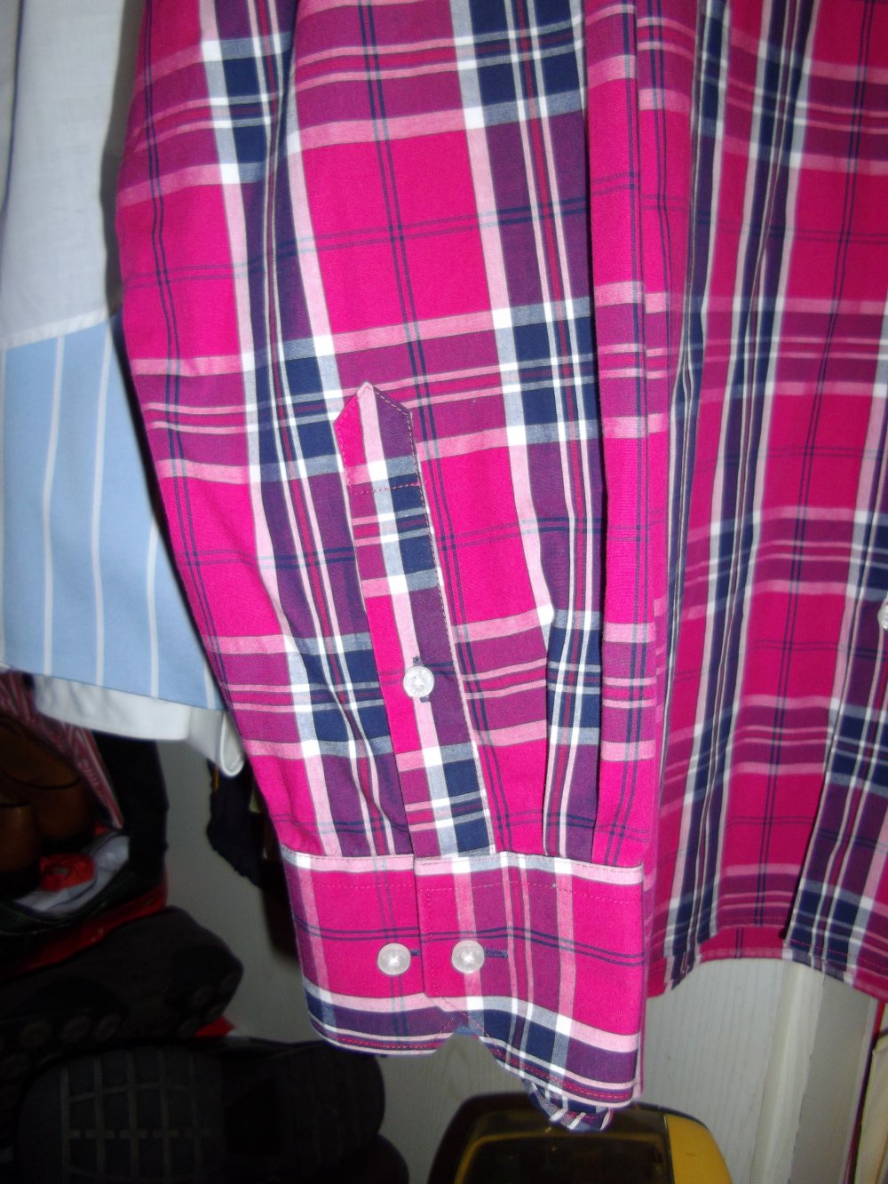 Milano Italy Hemd pink weiß blau Karo in Gr.3XL XXXL