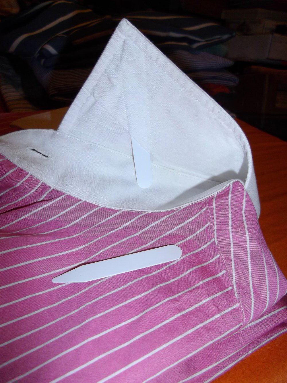 POLO by Ralph Lauren Streifen Hemd weiß pink in Gr.17 / XL / 43cm Kragenweite