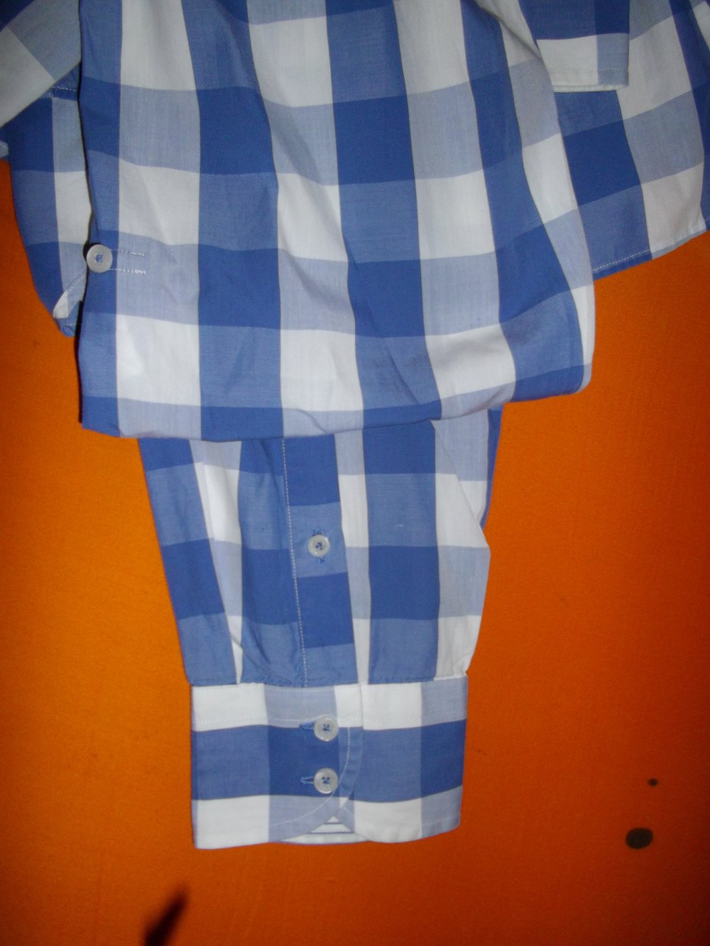 ZARA men Großkaro Hemd blau weiß 2 Brusttaschen in Gr.XXL 45-46cm Kragenweite