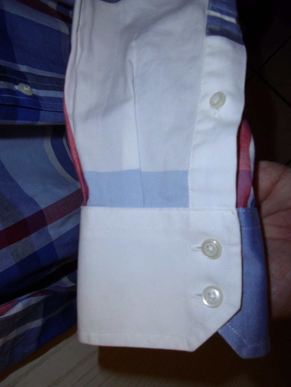 Tommy Hilfiger 80´s Two Ply Cotton Hemd rot blau marine weiß Blockstreifen in Gr.XL