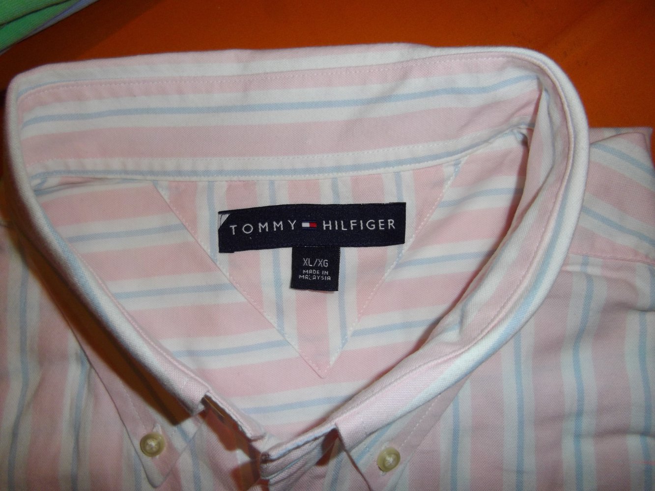 Tommy Hilfiger College Hemd rosa blau weiß gestreift in Gr.XL