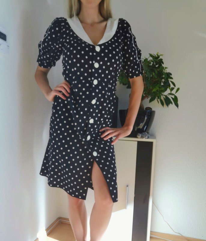 Rockabilly Kleid Matrosen Kleid mit Punkten Grunge vintage