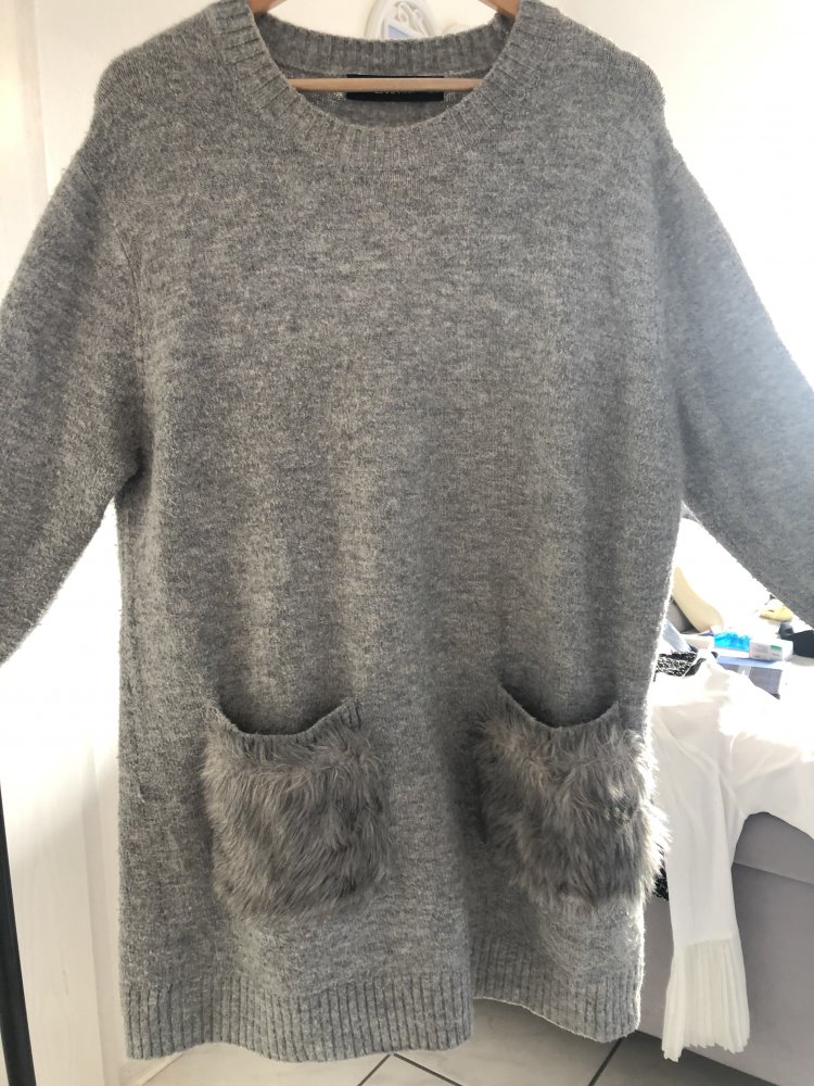 Grau Pullover ZARA mit taschen