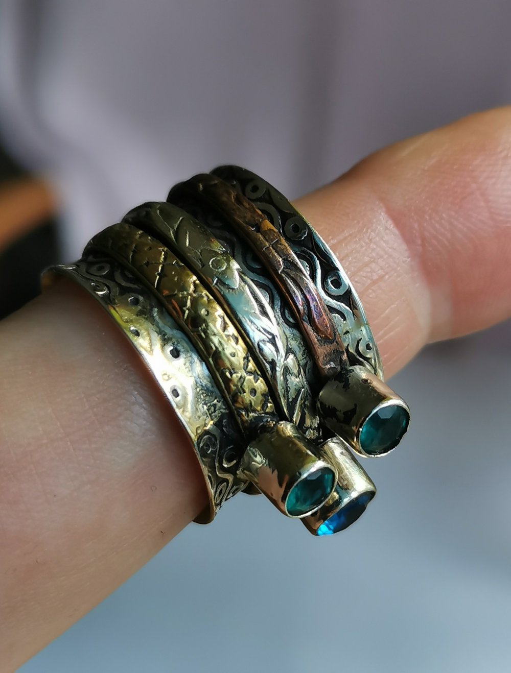 Ring Meditation Bandring Silberschmuck 925 gestempelt