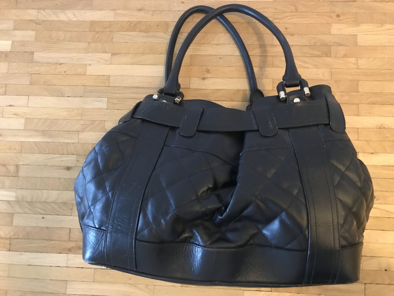 Burberry Tasche schwarz gestepptes Leder (Original/habe Quittung)