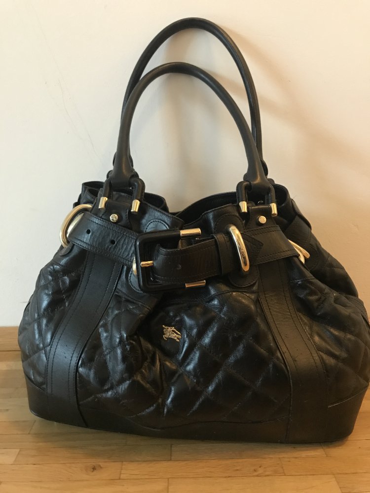 Burberry Tasche schwarz gestepptes Leder (Original/habe Quittung)