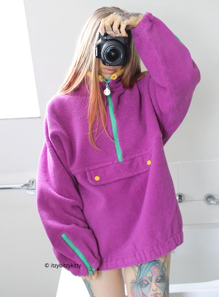 Fleecepullover fleece fleecejacke 90s 80er 80s winterpulli oversized oversize 90er y2k knallig winterpullover sweater sweatshirt fleecepulli Ellesse Kleiderkorb