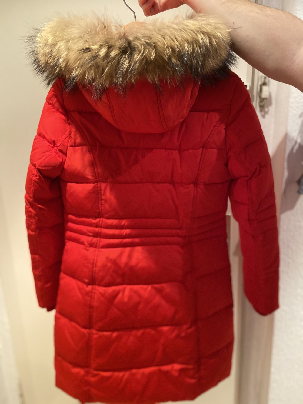 Winterjacke Damen rot mit Echtfellkapuze Neu!