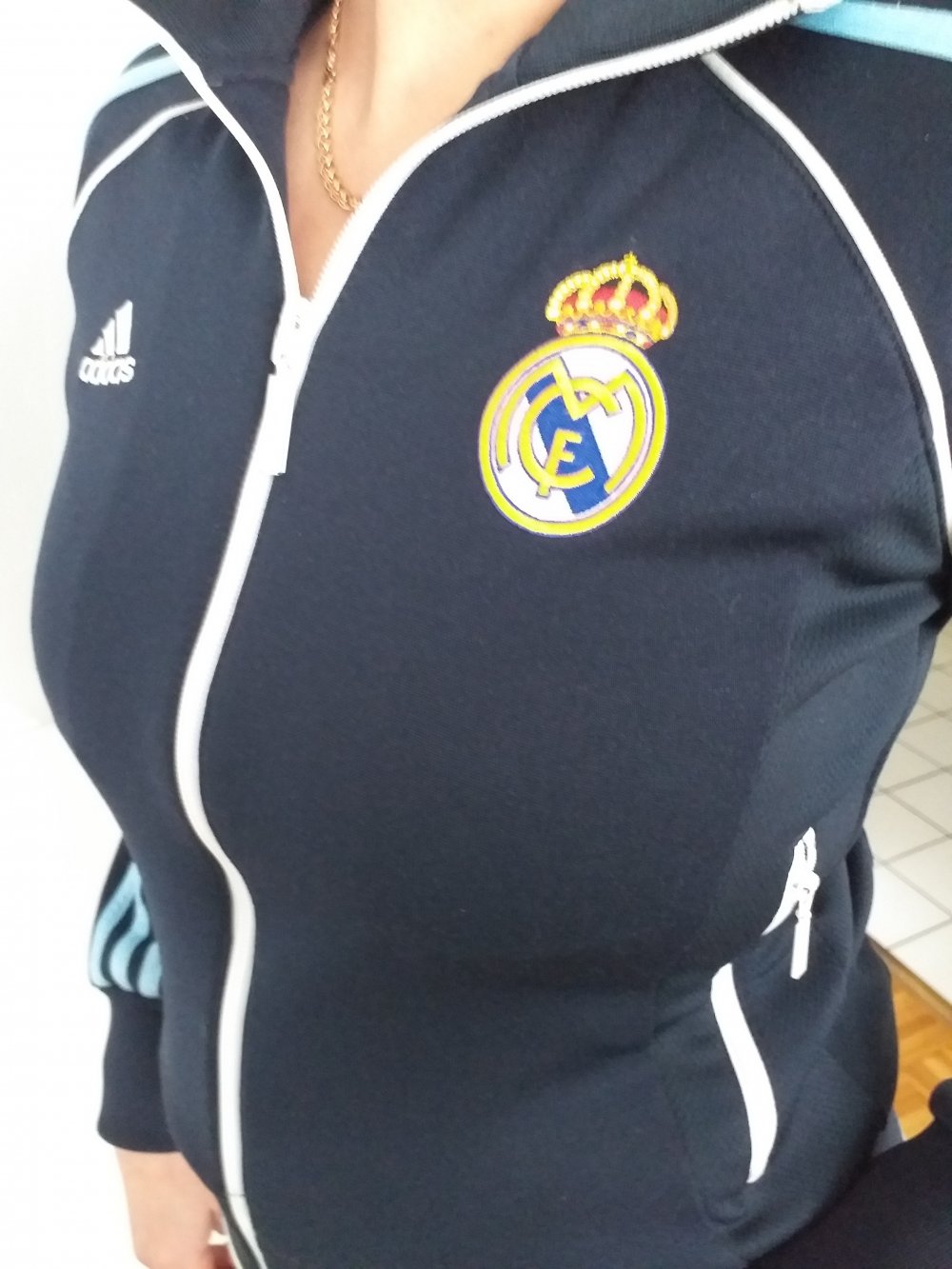 Adidas Real Madrid Sweatjacke Vintage Blau Damen Gr. 36 Zustand sehr gut