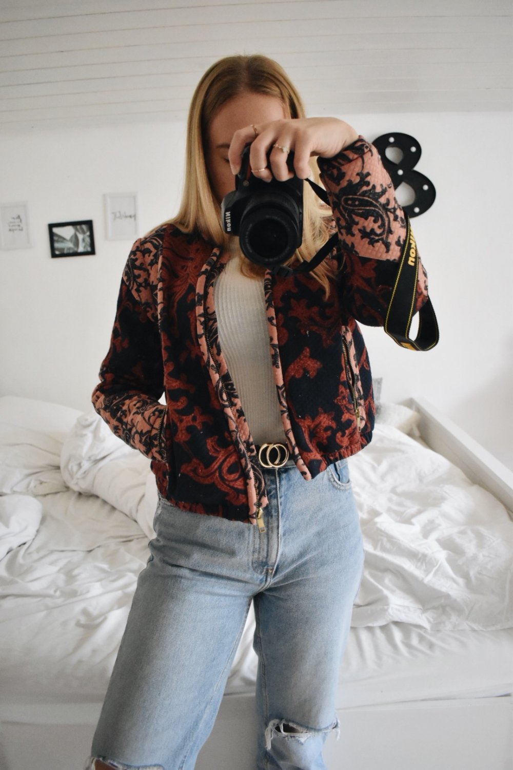 Gemusterte Bomberjacke