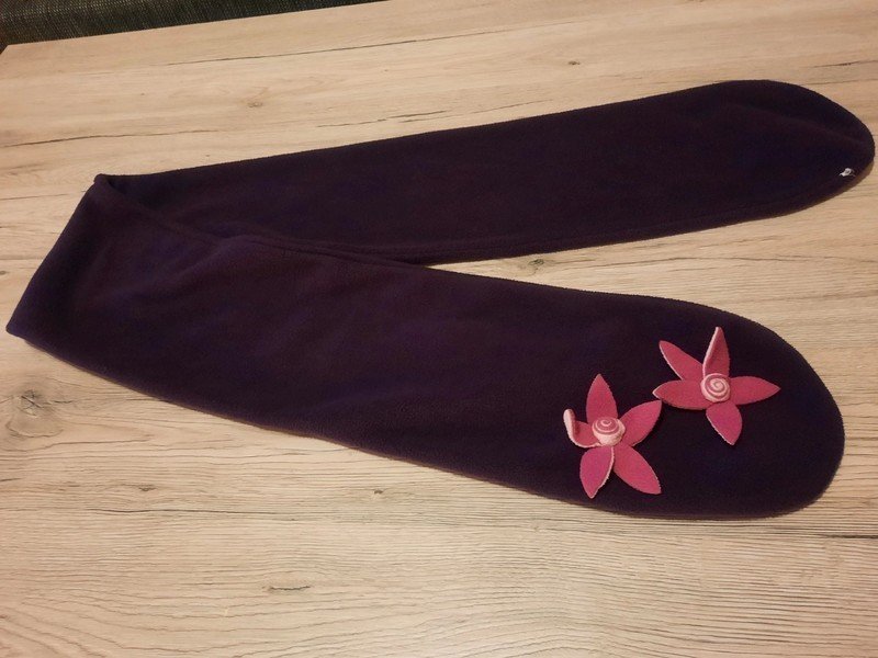 Kinder Mädchen Schal lila mit Blumen