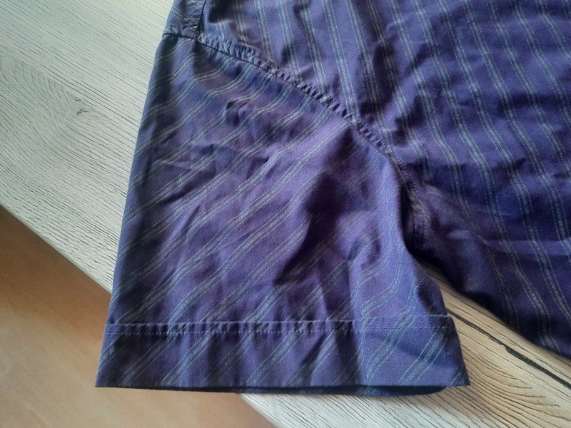 Herren Hemd T-Shirt von C&A lila/grün gestreift