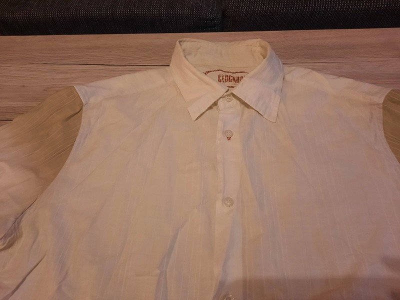 Herren Hemd T-Shirt Kaffeefarben weiß/braun XL