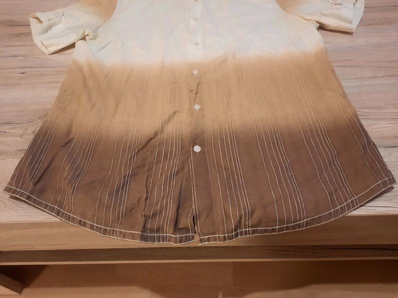 Herren Hemd T-Shirt Kaffeefarben weiß/braun XL