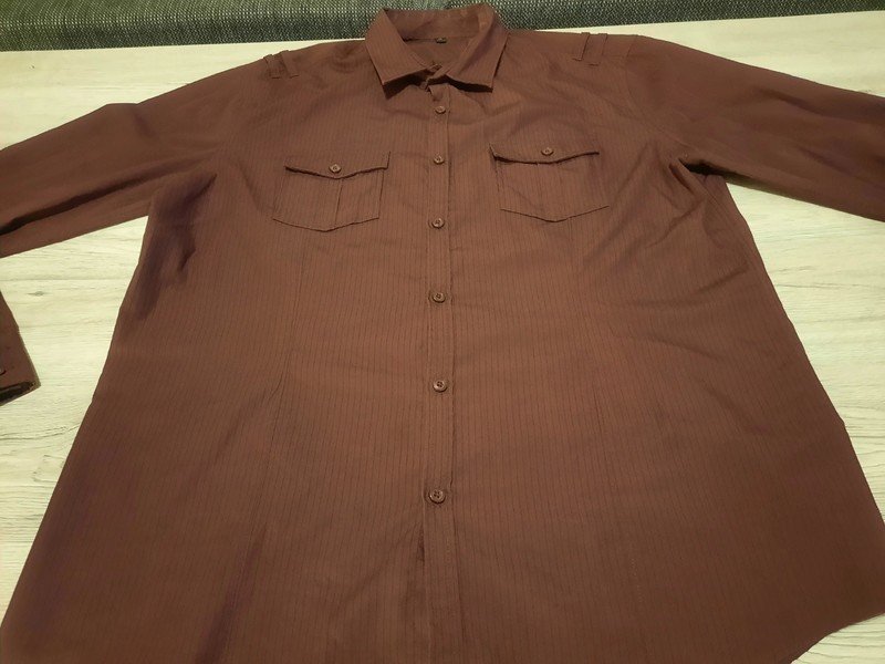Herren Hemd gestreift rot Gr. XL von C&A
