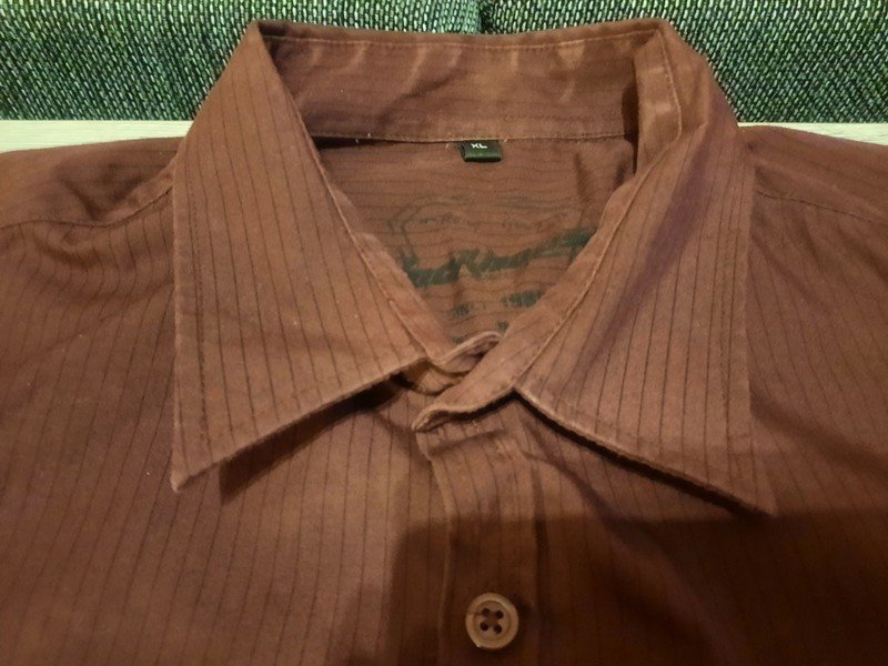 Herren Hemd gestreift rot Gr. XL von C&A