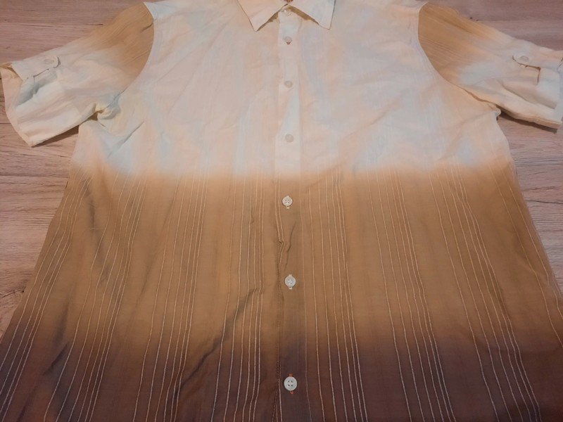 Herren Hemd T-Shirt Kaffeefarben weiß/braun XL