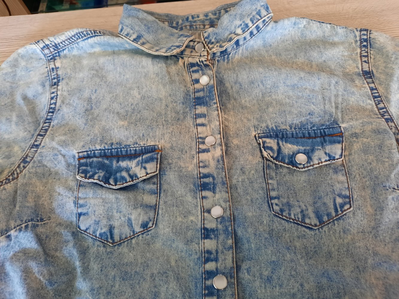 Damen Hemd in Jeans-Optik