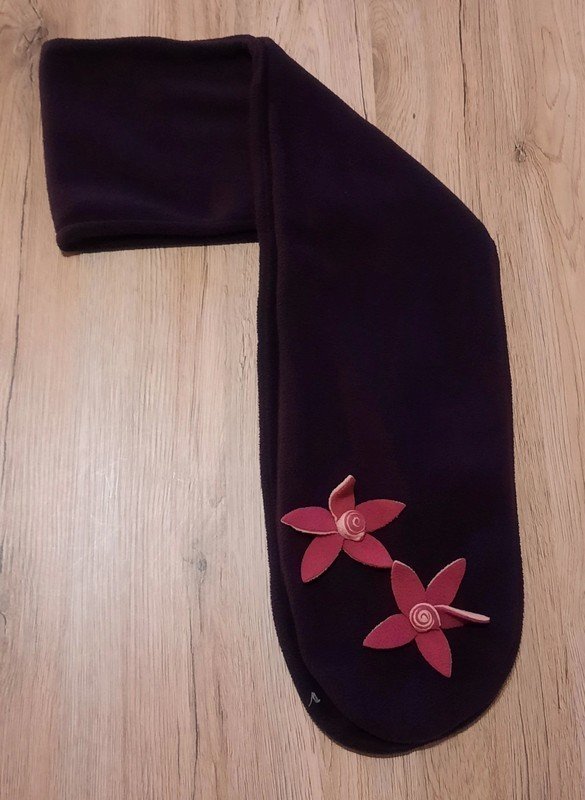 Kinder Mädchen Schal lila mit Blumen