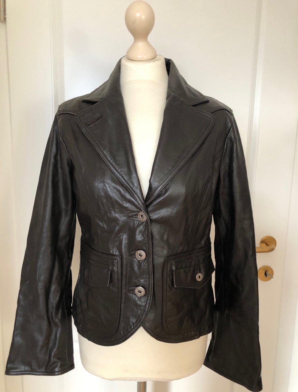 Lederblazer dunkelbraun