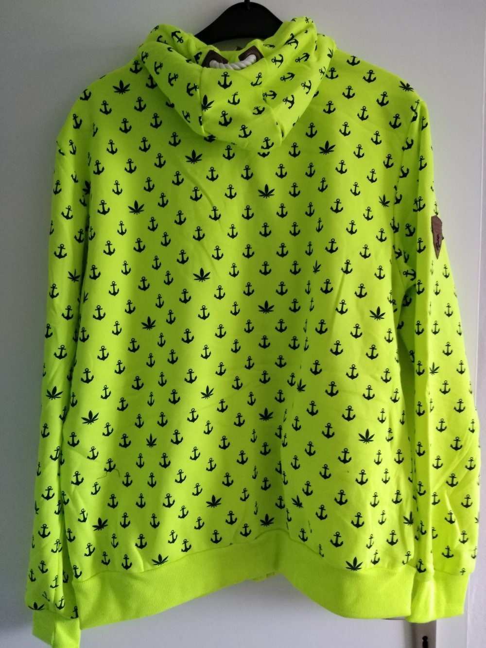 Coole Ankerjacke schwarz und hellgrün in Gr.6xl