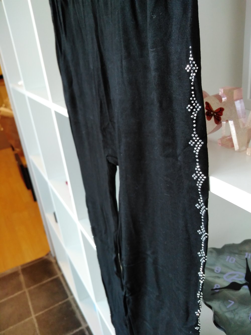 Wunderbare Leggings schwarz mit Glitzer One Size Neu