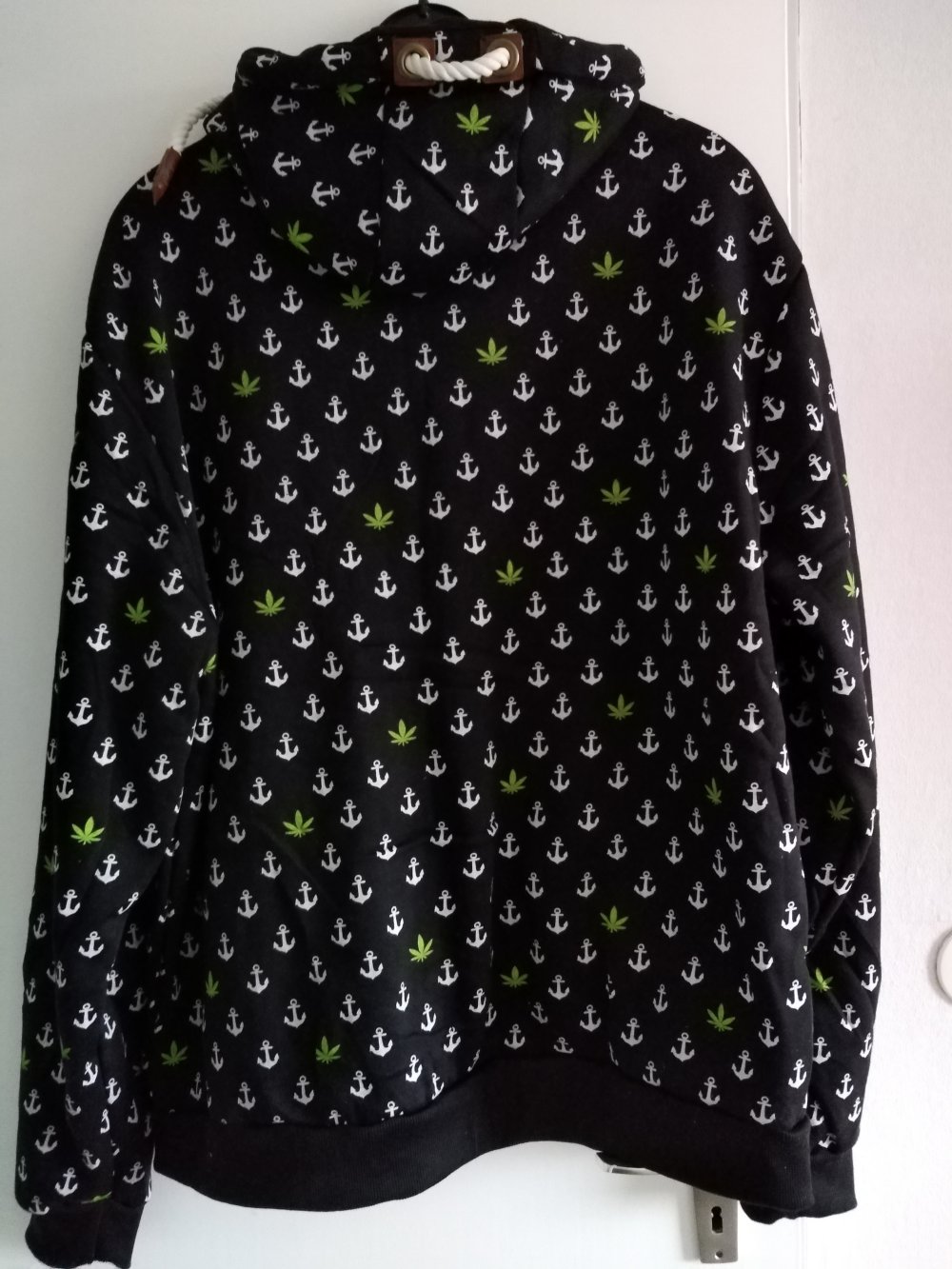 Coole Ankerjacke schwarz und hellgrün in Gr.6xl