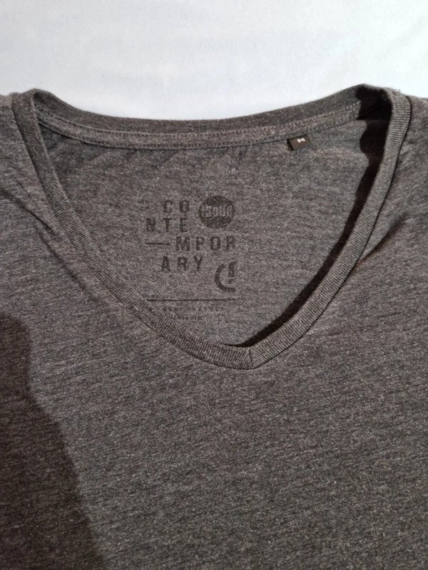 Herren Shirt solid M grau meliert