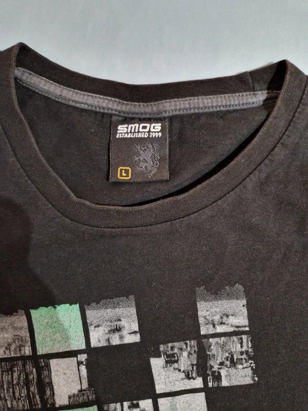 Herren Shirt L schwarz Smog