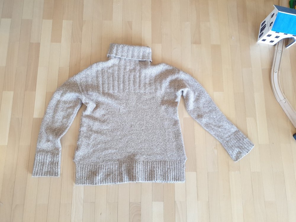 Warmer Rollkragenpullover, hellbraun-beige melliert, 38/40/42