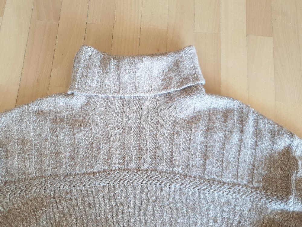 Warmer Rollkragenpullover, hellbraun-beige melliert, 38/40/42